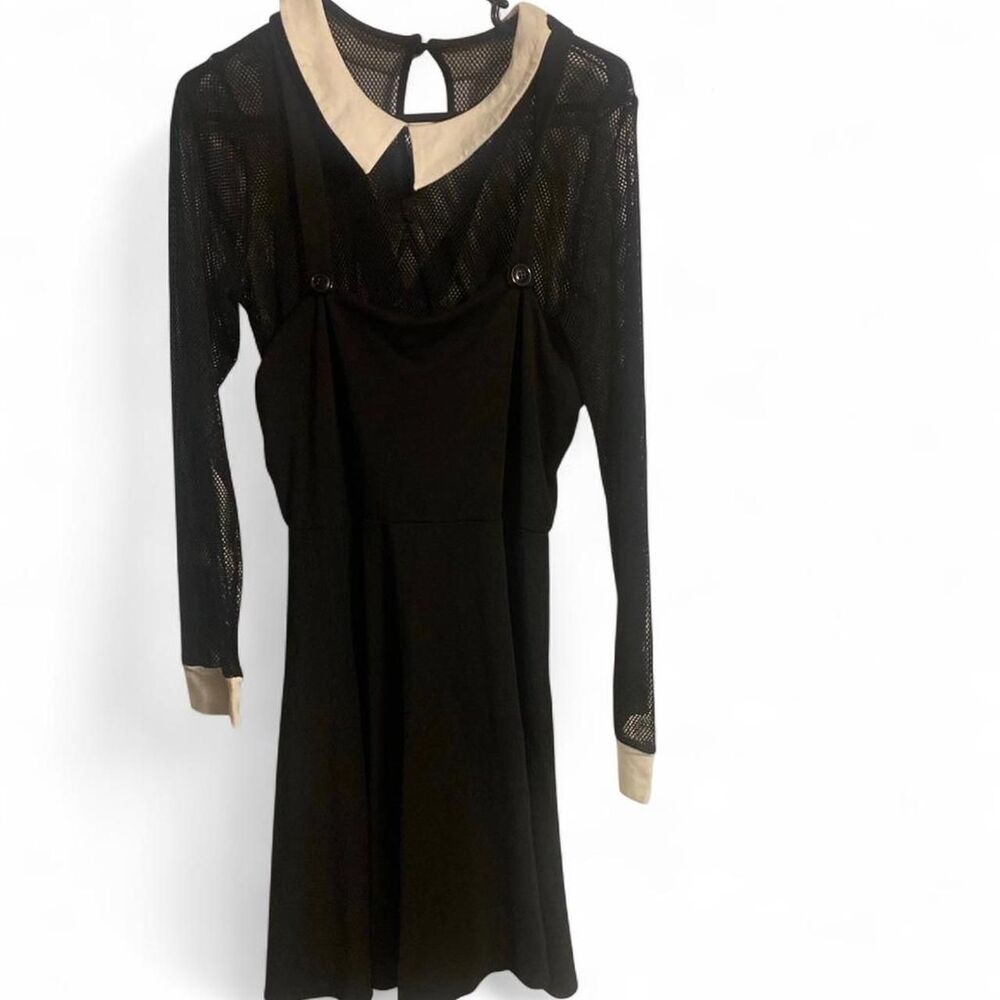 Jawbreaker‎ Pinafore Dress XL Black Mesh Long Sleeve Goth Punk Grunge